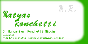 matyas ronchetti business card