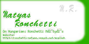 matyas ronchetti business card